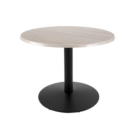Holland Bar Stool Co 30" Tall OD214 Black Table Base 22" Diameter 30" Diameter White Ash Top by the HollBar Stool Co. OD214-2230BWOD30RWA